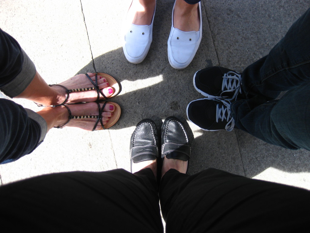 Three good choices in footwear (the cute sandals had to go back to the hotel after lunch for a nap) 